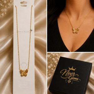 golden butterfly charm necklace 🦋✨