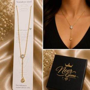 golden crystal drop necklace ✨💎