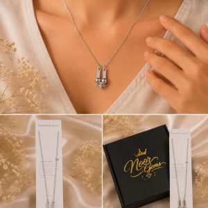 silver duo charm necklace ✨