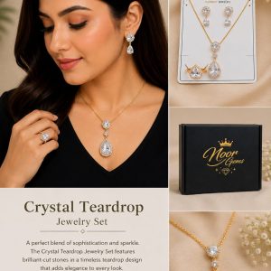 crystal teardrop jewelry set ✨🤍
