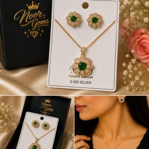 emerald bloom floral set