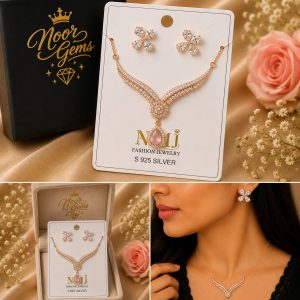 rose luxe wing necklace set