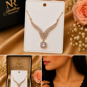 crystal wing square pendant set
