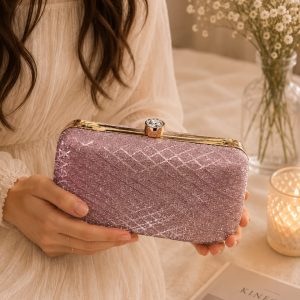 Elegant Blush Pink Glitter Evening Clutch❤